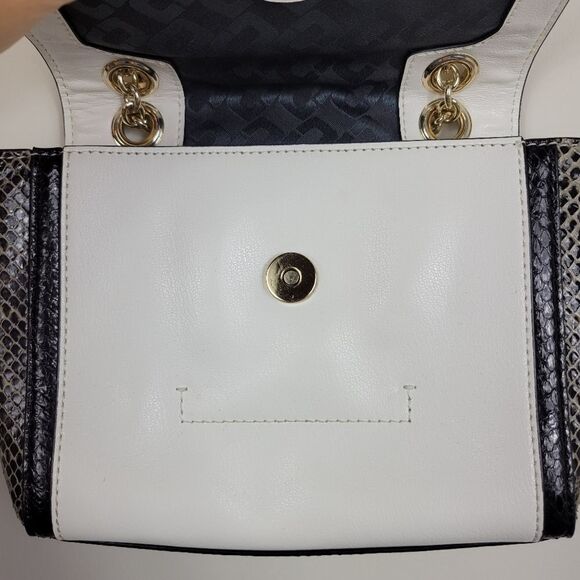 DVF Mini Colorblock Cross Shoulder Bag. Black & White - Picture 4 of 14